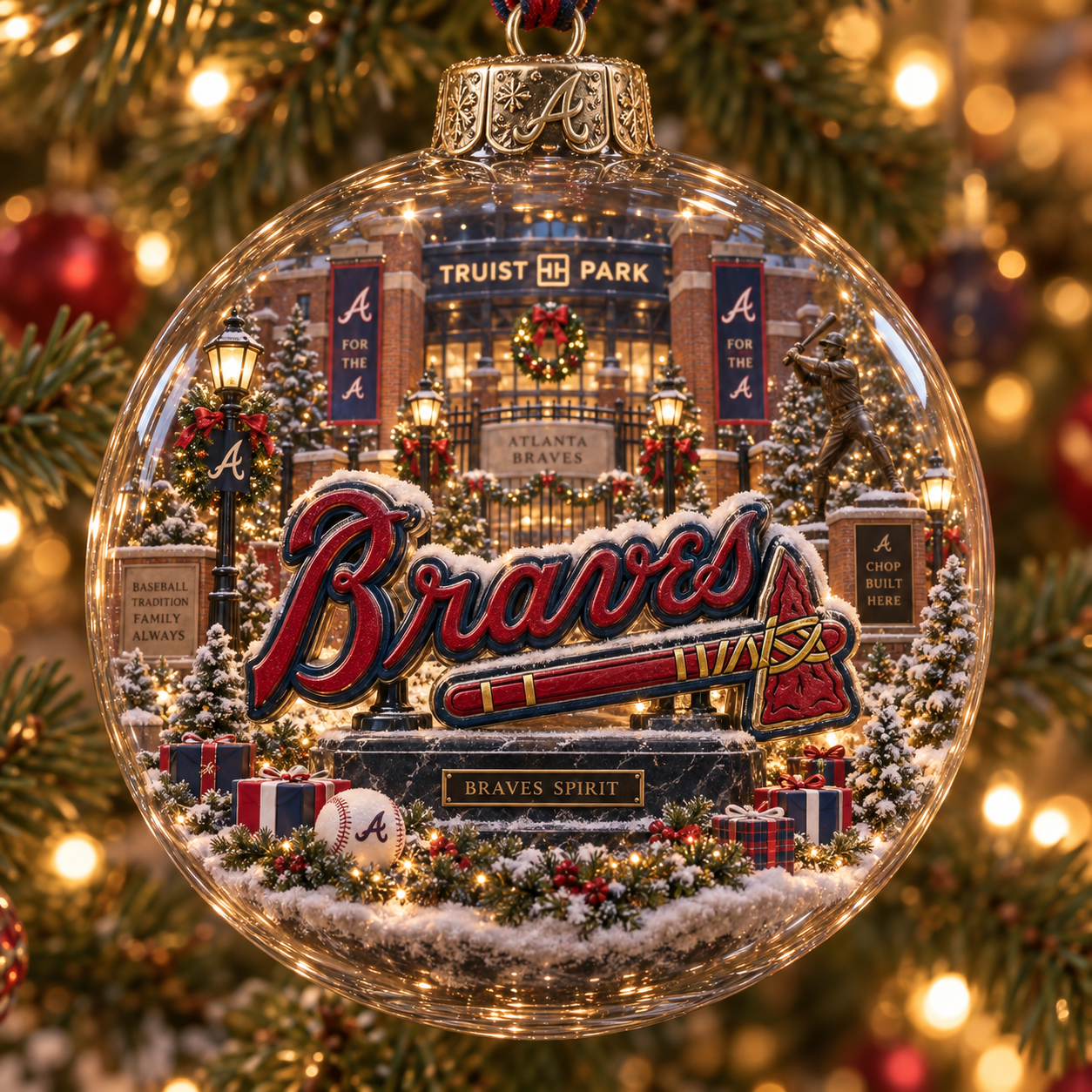 ⚾🎄 Chop On – Light-Up Baseball Heritage Christmas Ornament