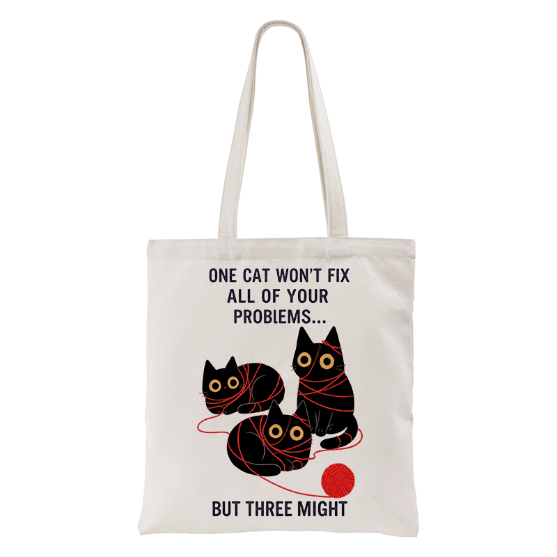 Tokyo-Tiger Three Cats Fix All Problems Tote Bag