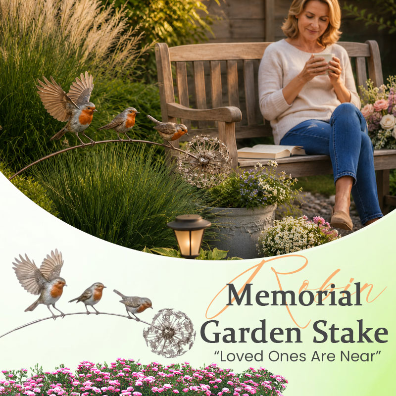 Robin Memorial Garden Stake – Loved Ones Are Near Garden Decor