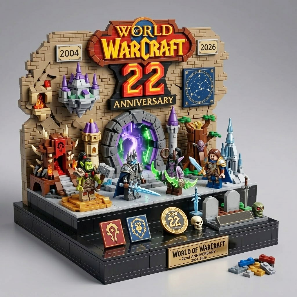 🎮 World of Warcraft 22nd Anniversary Commemorative Building Block Set ✨