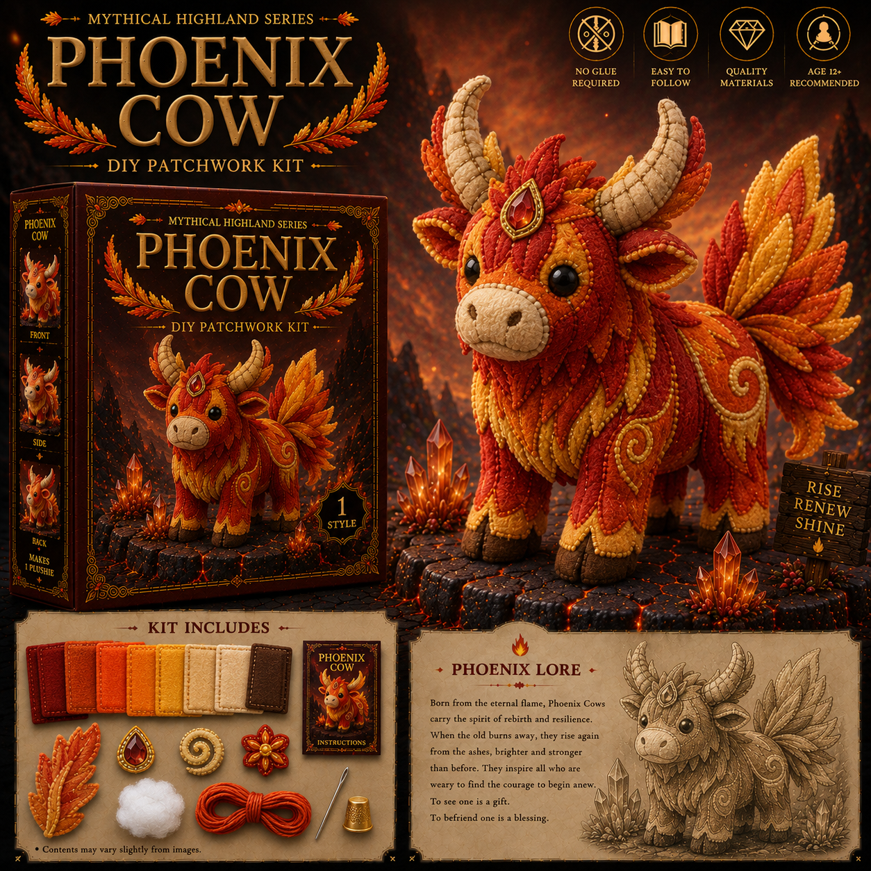 Mythical Highland Cow DIY Sewing Kit 🐮✨🔥New product launch🌙🔥