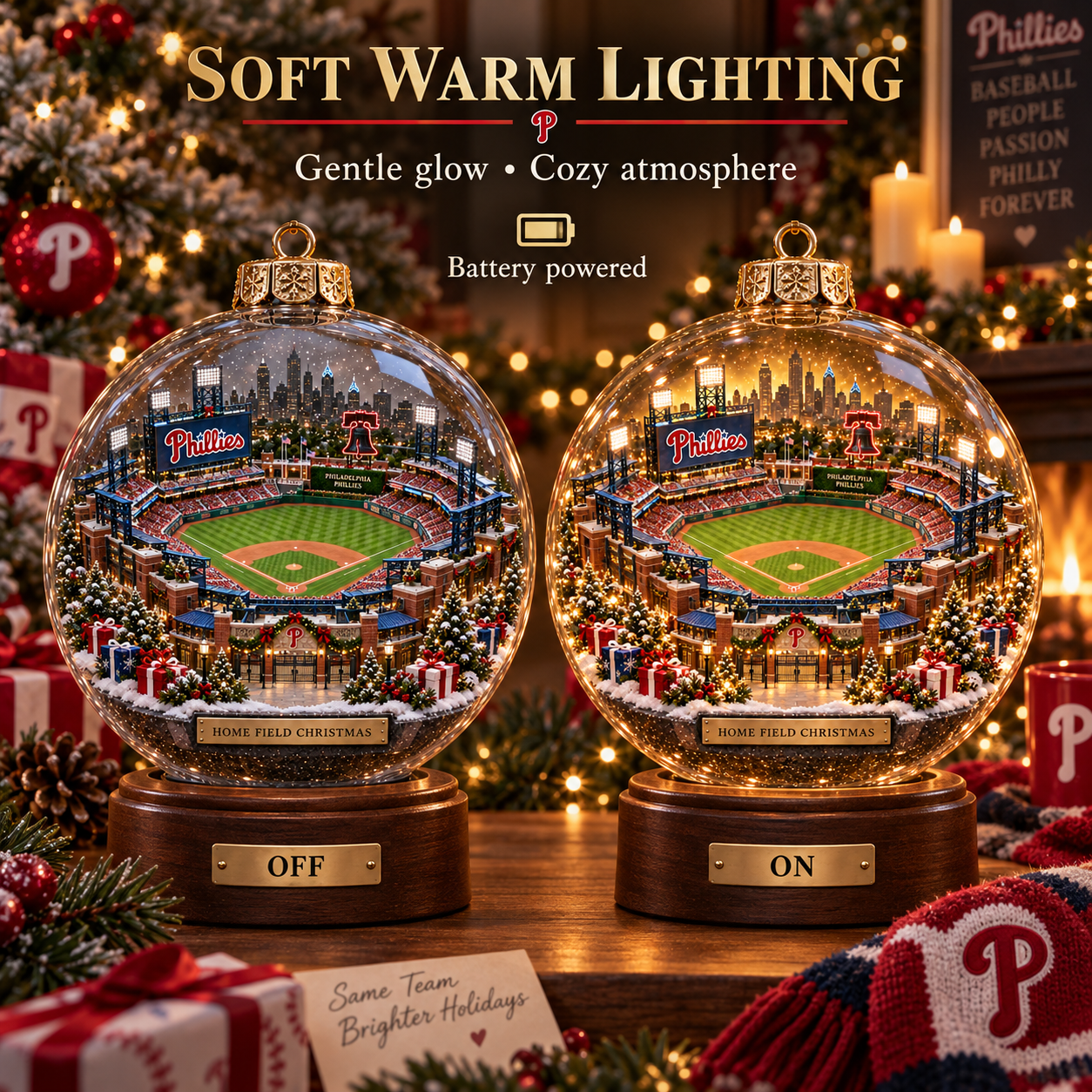 ⚾🎄 More Than a Game – Light-Up Baseball Heritage Christmas Ornament