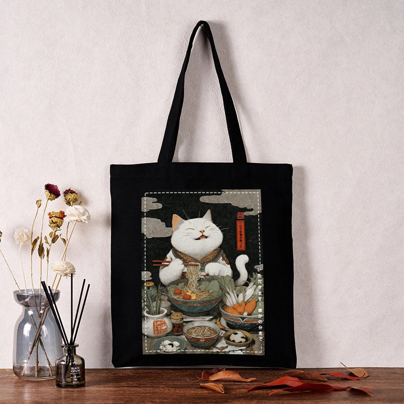 Tokyo-Tiger The Ramen-Loving Cat Tote Bag