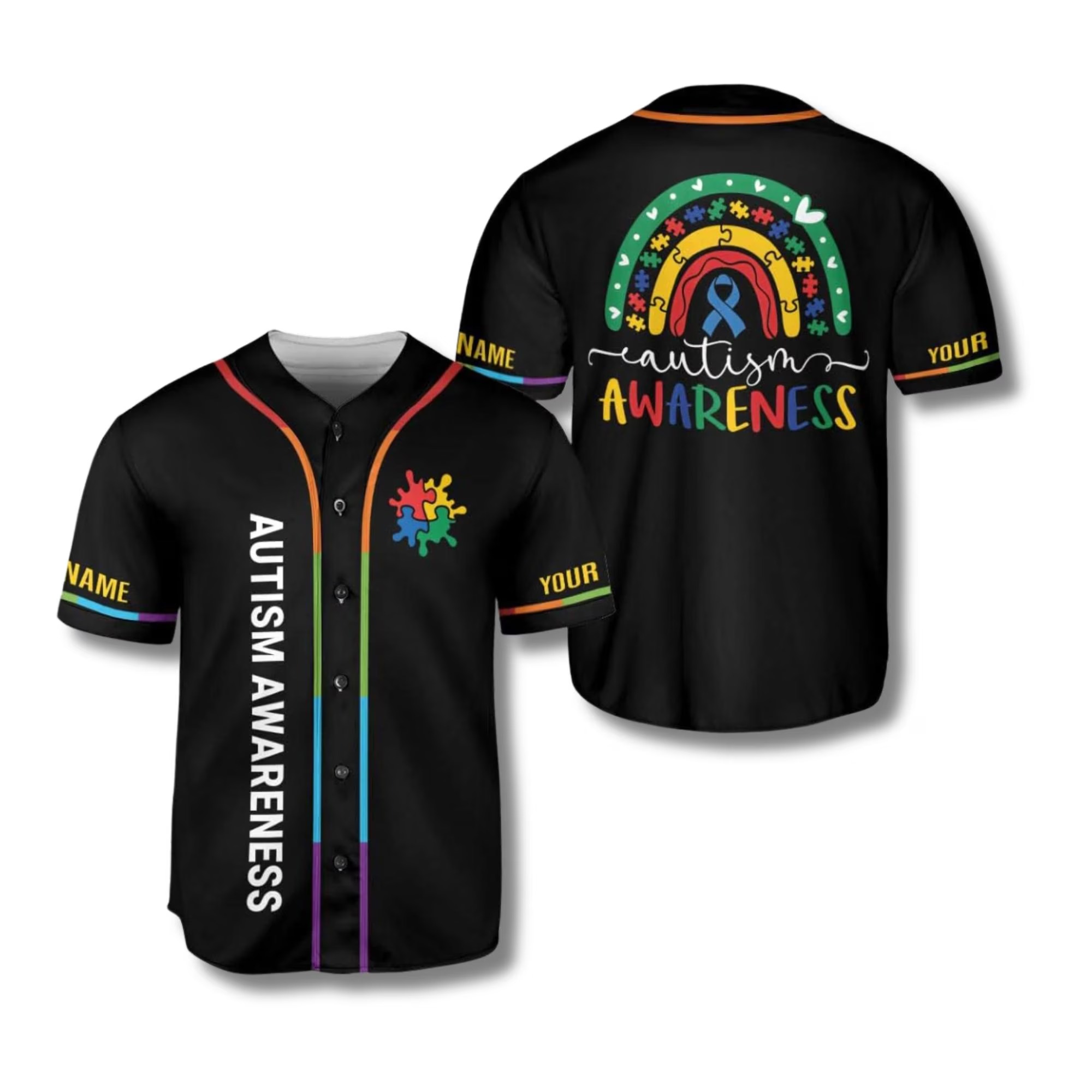 Personalized name autism awareness Baseball Jersey