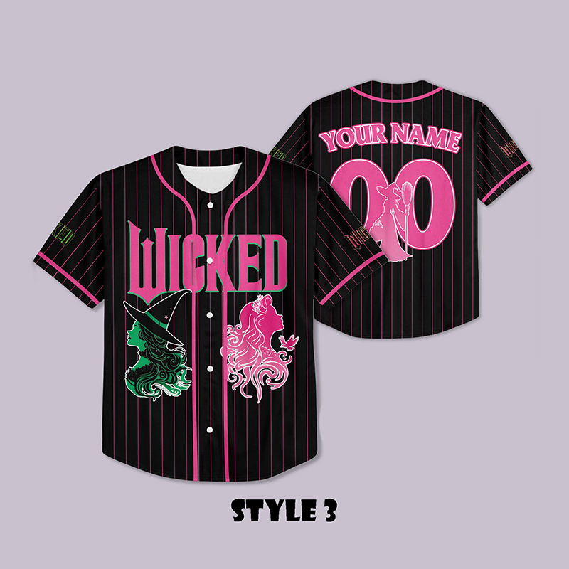 Personalized Name And Number Elphaba And Glinda Teacher Baseball Jersey