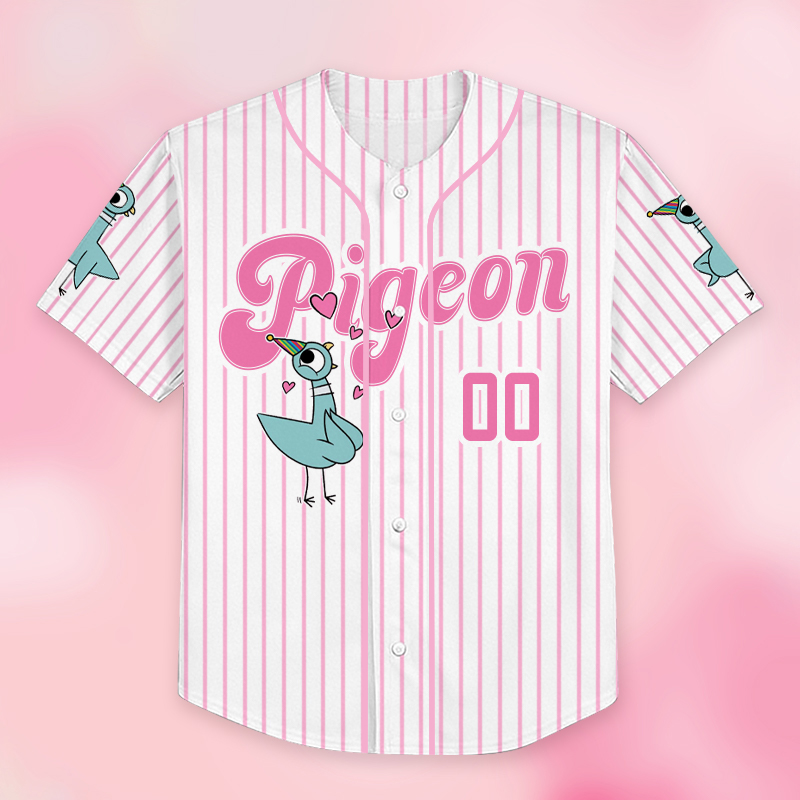 Personalized Pigeon Birthday Girl Or Boy Class Baseball Jersey