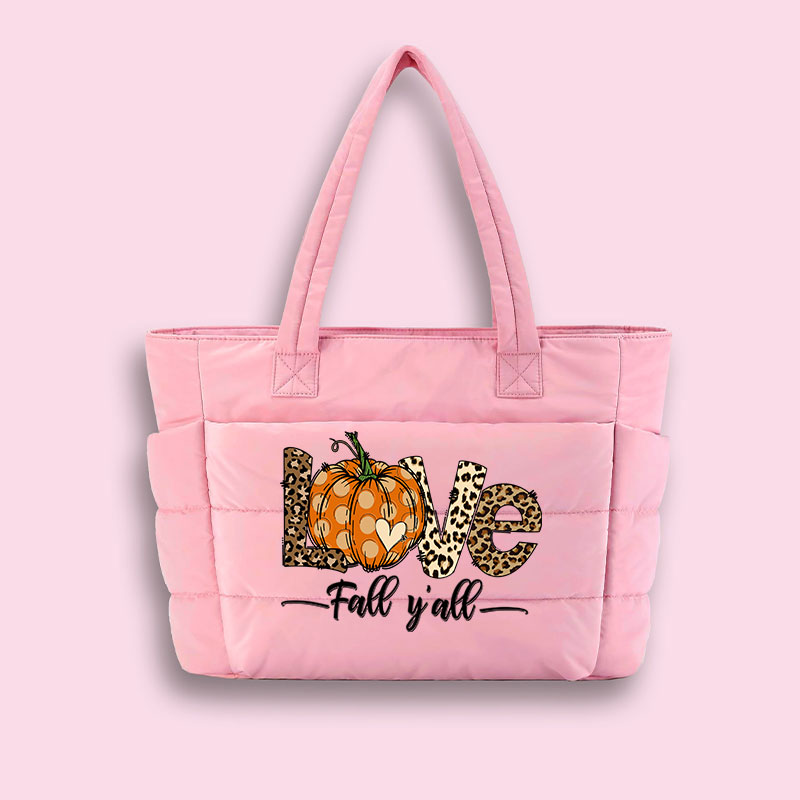 Love Fall You Are Teacher Puffy Tote Bag