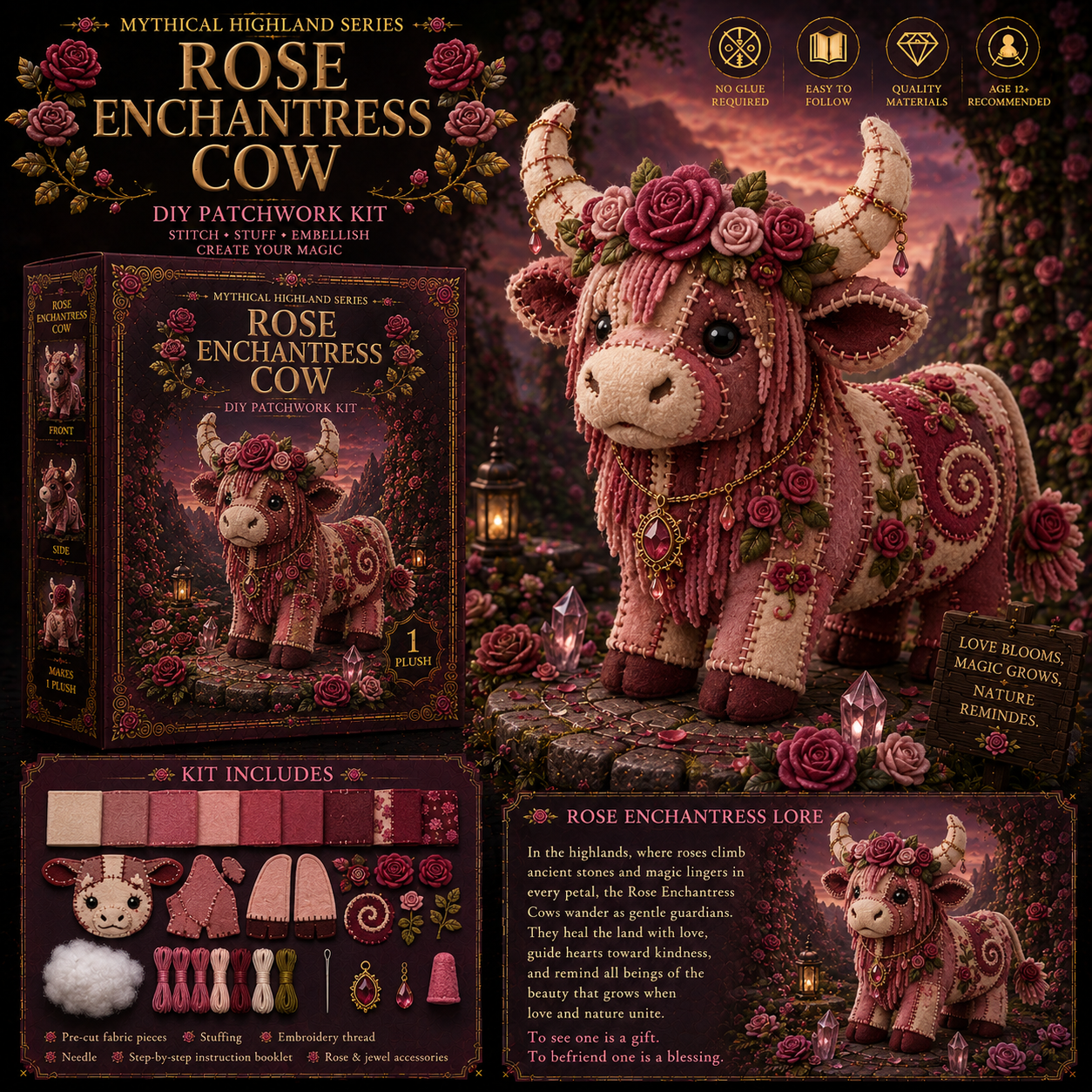 Mythical Highland Cow DIY Sewing Kit 🐮✨🔥New product launch🌙🔥