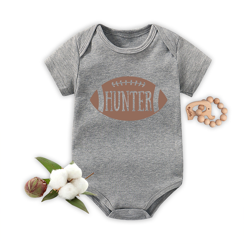 Custom Name Football Bodysuit For Baby