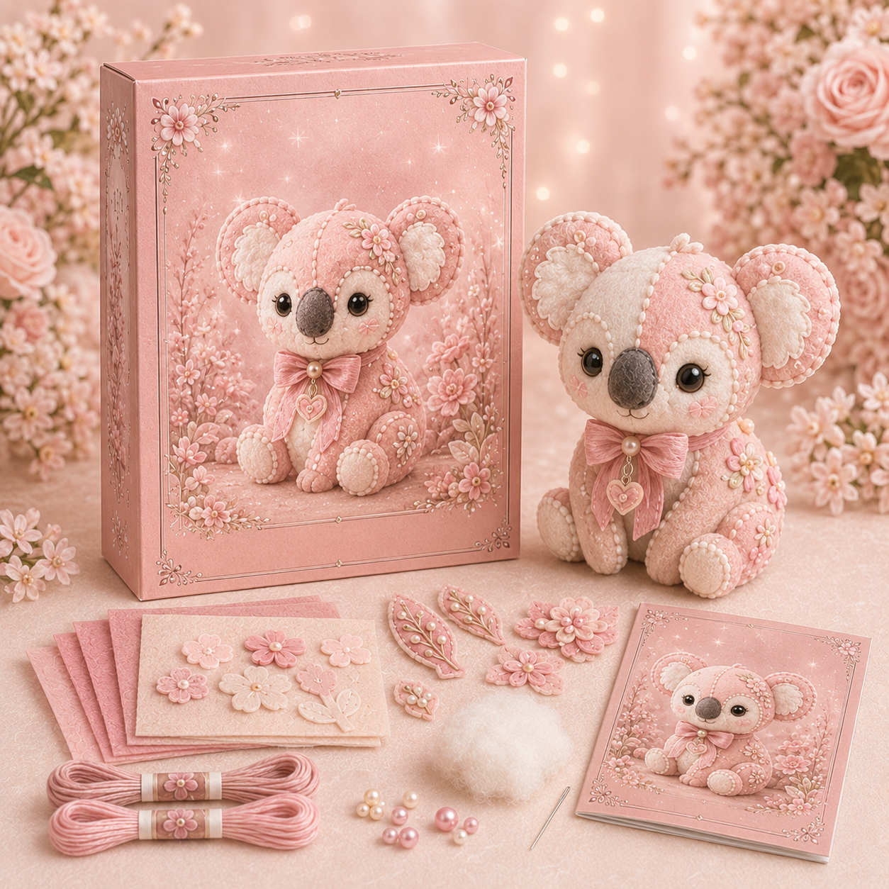💗Pink Woodland Friends DIY Felt Sewing Kit – Make Your Own Cute Animal