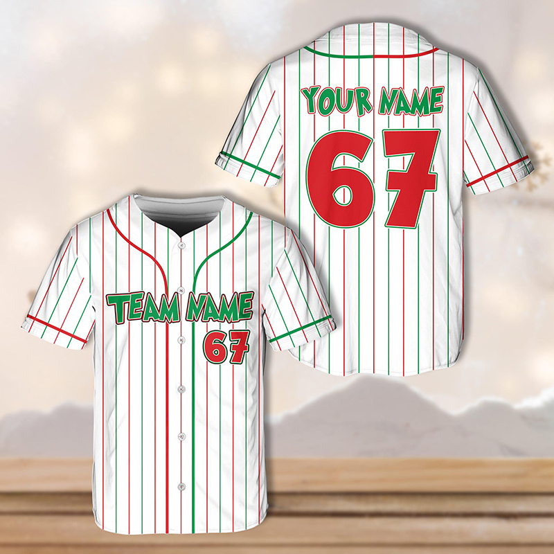 Personalized Name Six Seven Meme Christmas Teacher Baseball Jersey