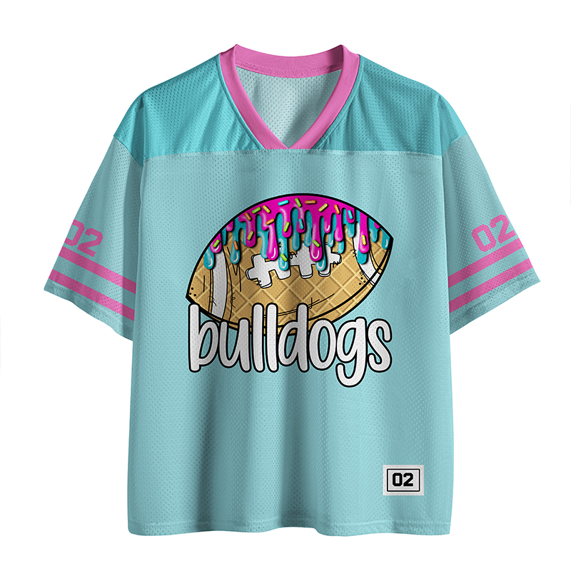 Personalized Mascot Football Cookie Ice Cream Drops Teacher Mesh Jersey