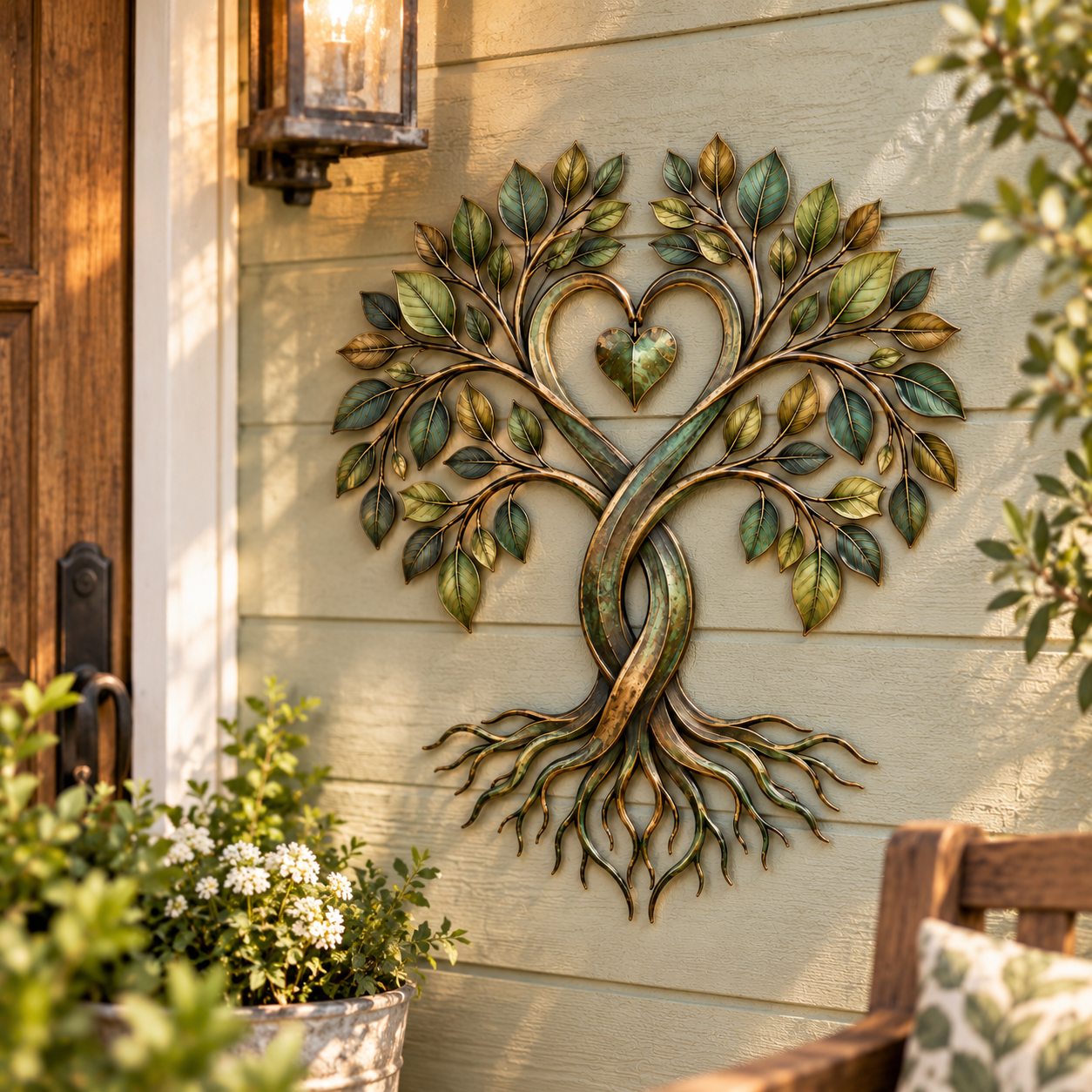 Tree of Life Heart Metal Wall Decor