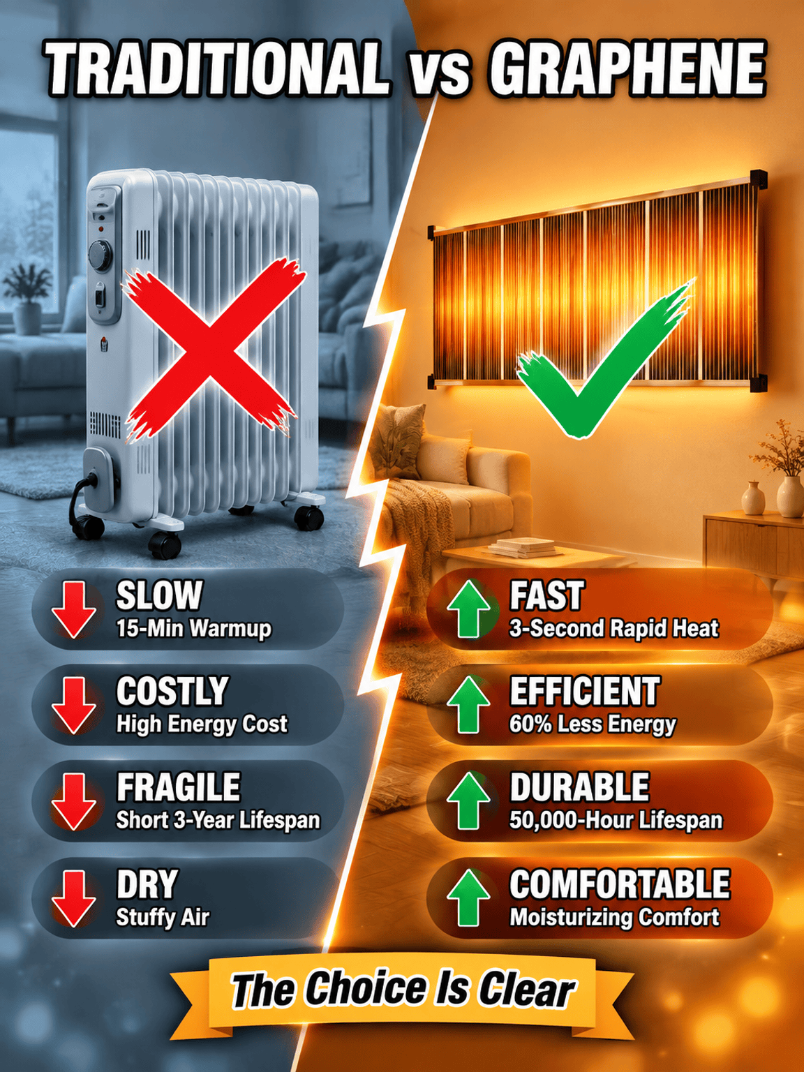 【3-Second Instant Heating】Honeycomb Graphene Far-Infrared Carbon Crystal Wall Heater - image 4