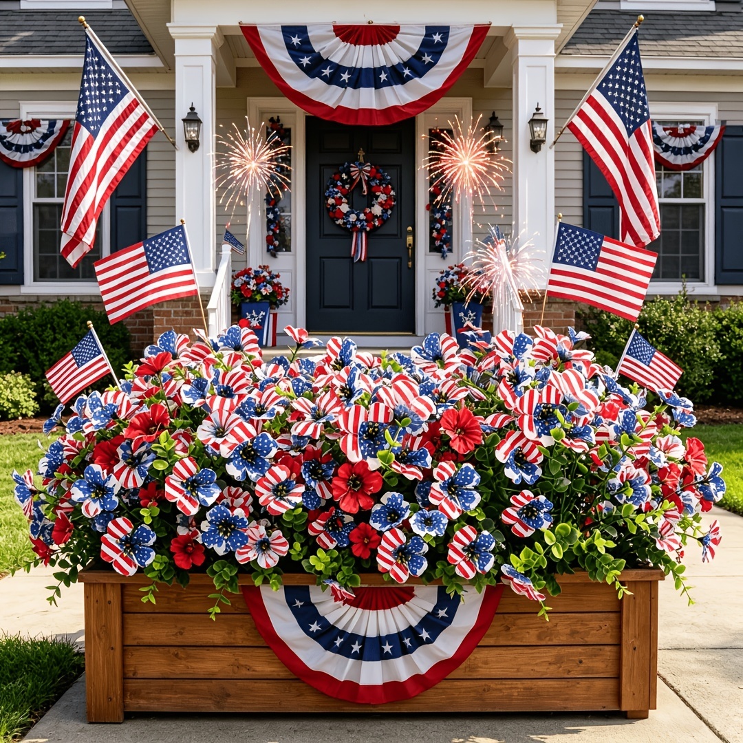 4th of July Hot Sale 60% Off Patriotic Red White Blue Artificial Flowers