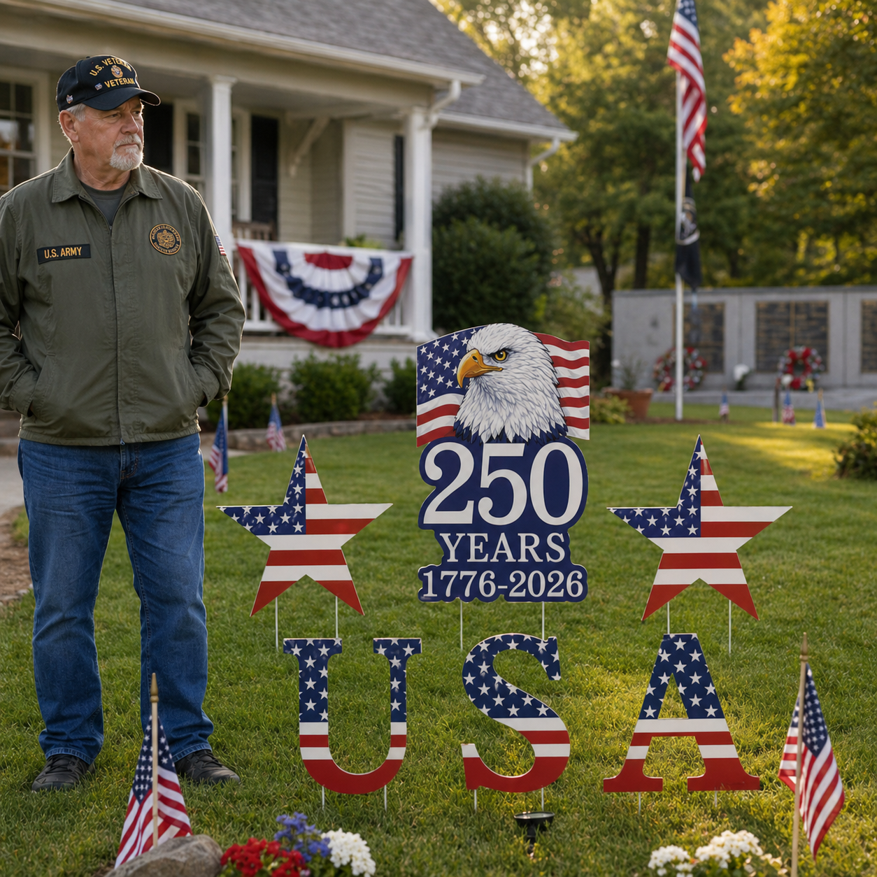 America 250th Anniversary Eagle Yard Sign Set