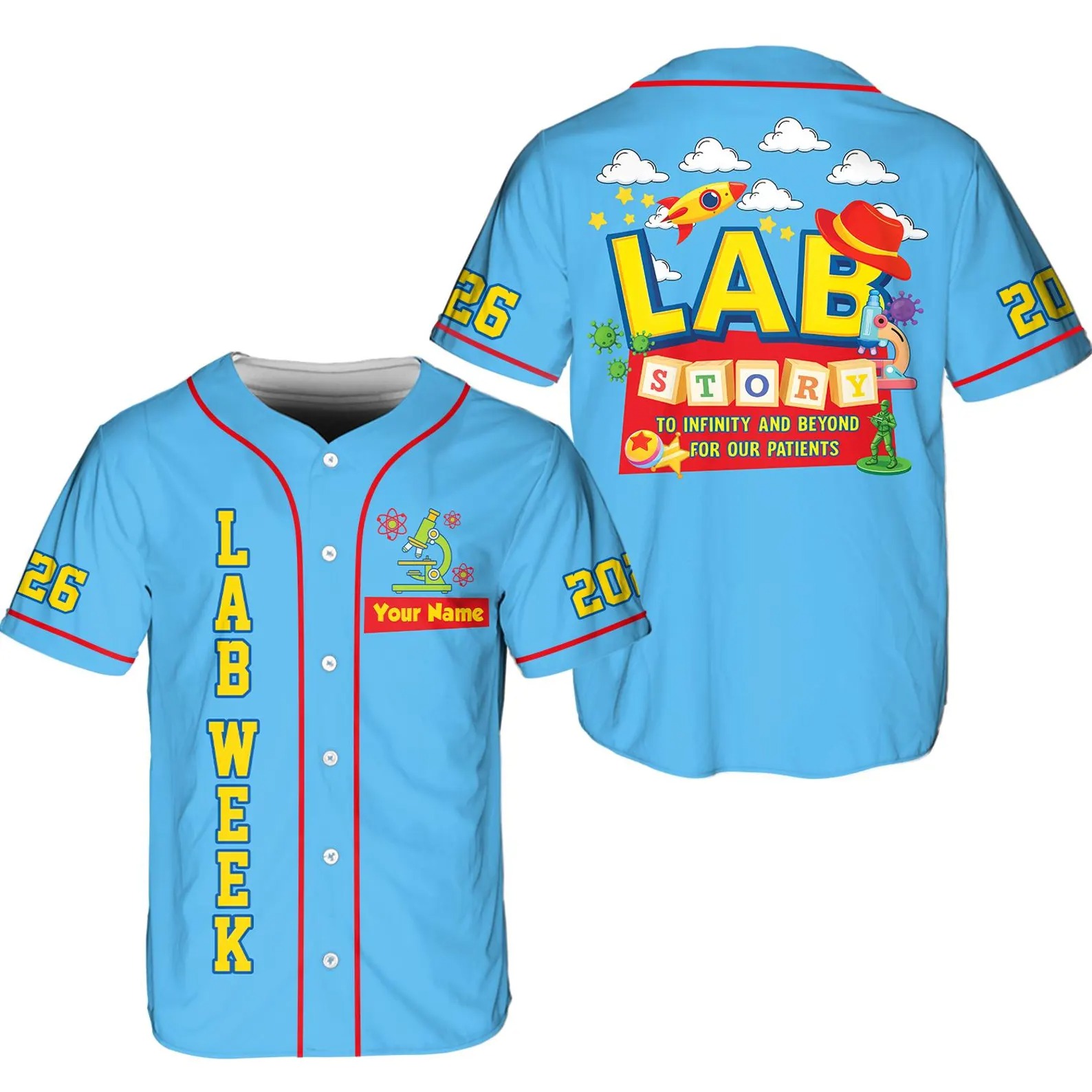 Personalized Name Lab Story To Infinity And Beyond Baseball Jersey