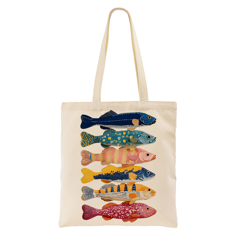 Tokyo-Tiger Colorful Fish Art Collection Tote Bag