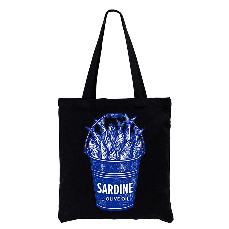 Tokyo-Tiger Vintage Bucket Full Of Fresh Sardines Tote Bag