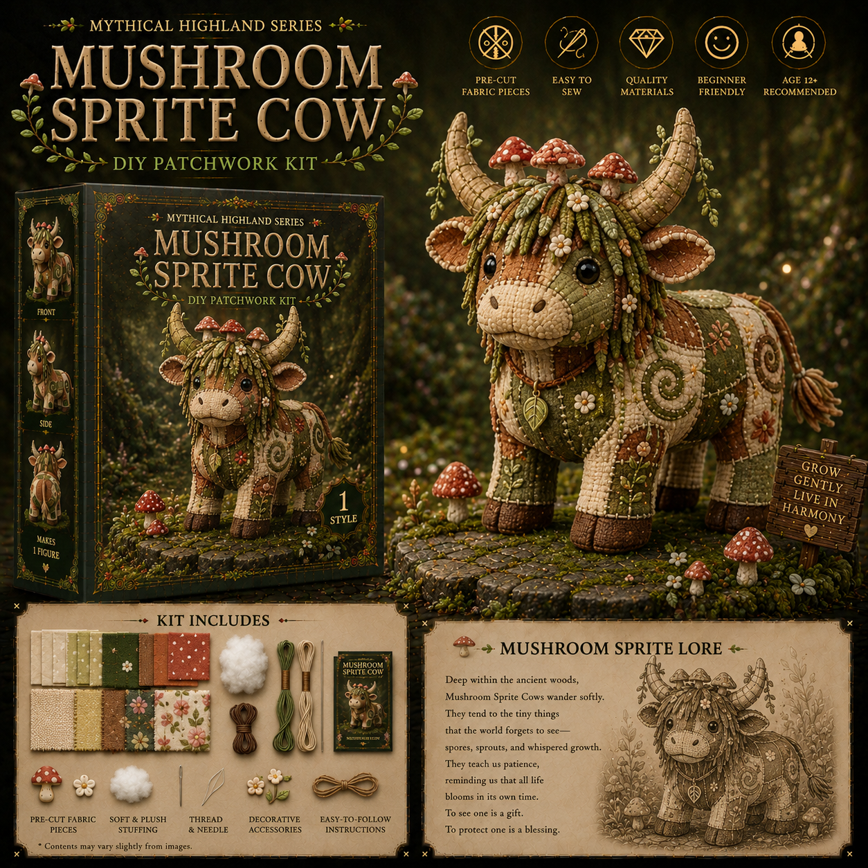 Mythical Highland Cow DIY Sewing Kit 🐮✨🔥New product launch🌙🔥