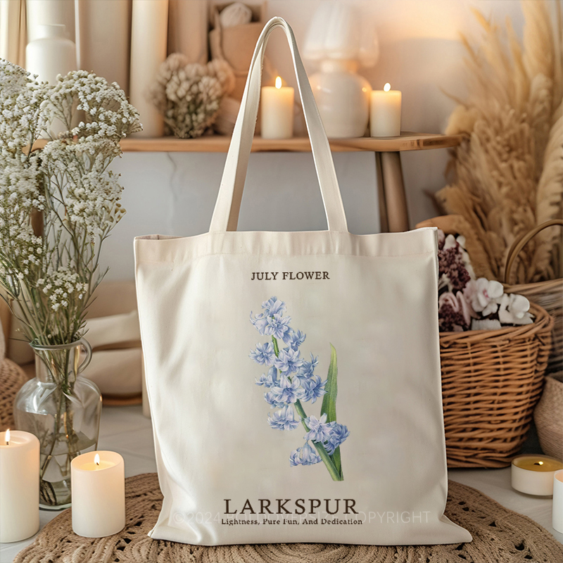 Vintage July Floral Tote Bag