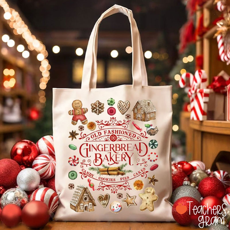Old Fashioned Gingerbread Bakery Teacher Tote Bag