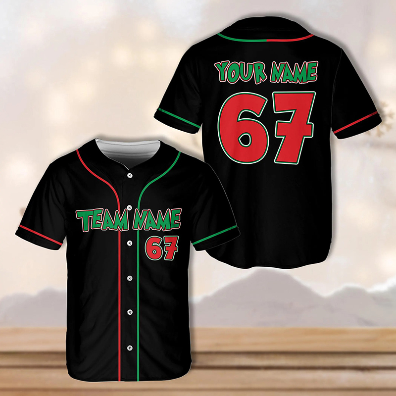 Personalized Name Six Seven Meme Christmas Teacher Baseball Jersey