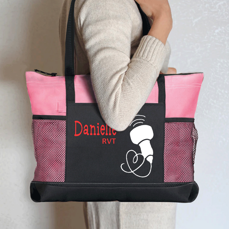 Personalized Name Medical Devices Sonography Zip Tote Bag