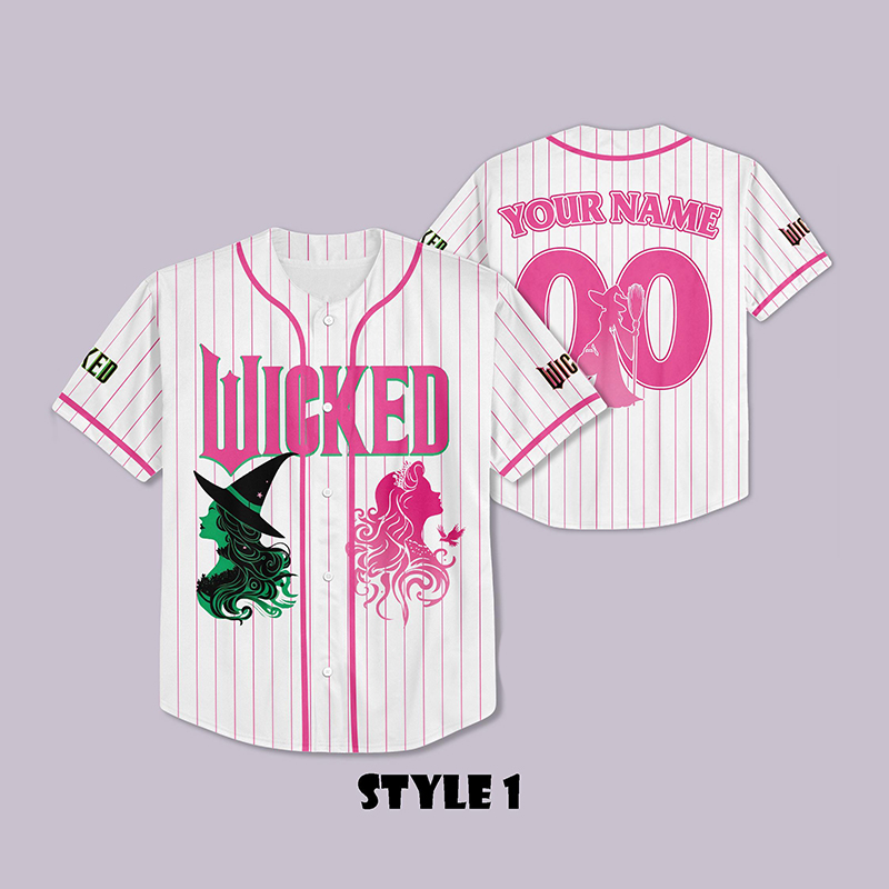 Personalized Name And Number Elphaba And Glinda Teacher Baseball Jersey