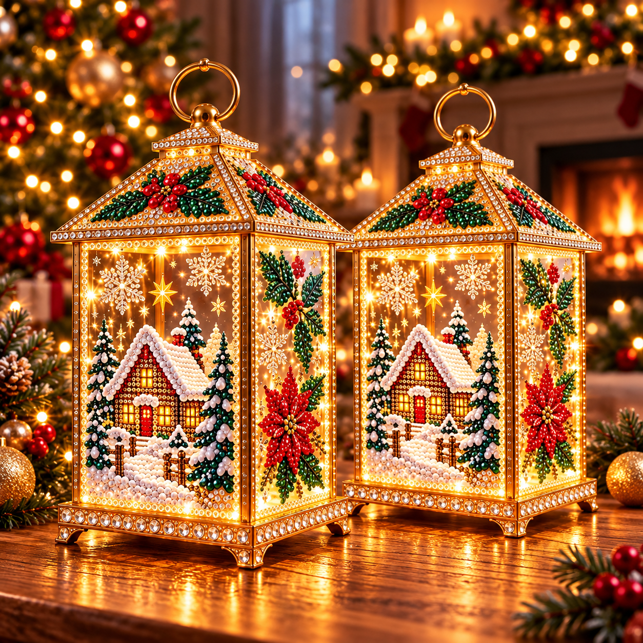 🔥Limited time 70% OFF - ✨💎DIY Light-Up Diamond Art Lantern -  Create Your Own Sparkling Glow
