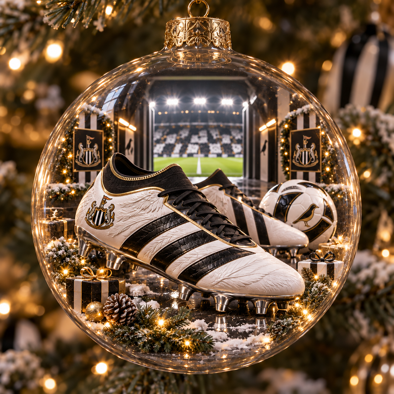 🎄 Howay the Lads Light-Up Football Heritage Diorama Ornament