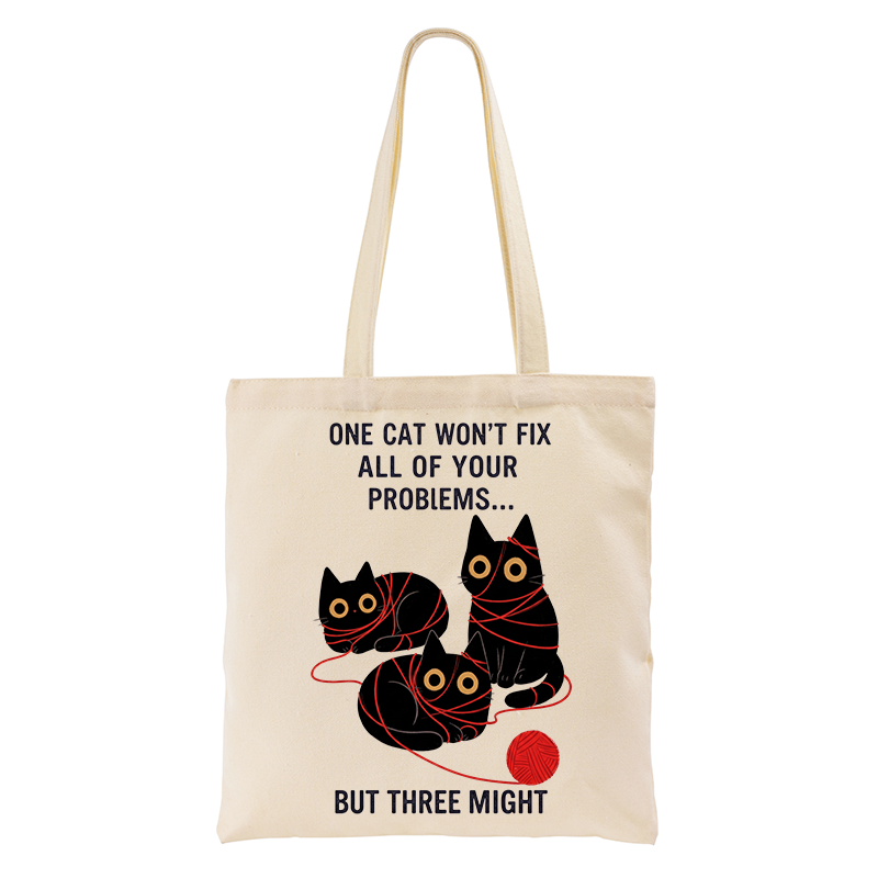 Tokyo-Tiger Three Cats Fix All Problems Tote Bag