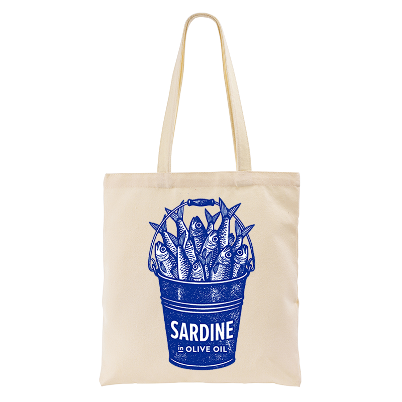 Tokyo-Tiger Vintage Bucket Full Of Fresh Sardines Tote Bag