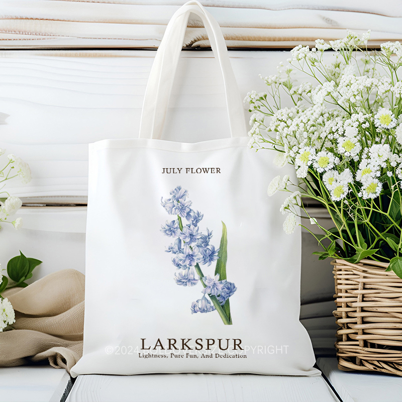 Vintage July Floral Tote Bag