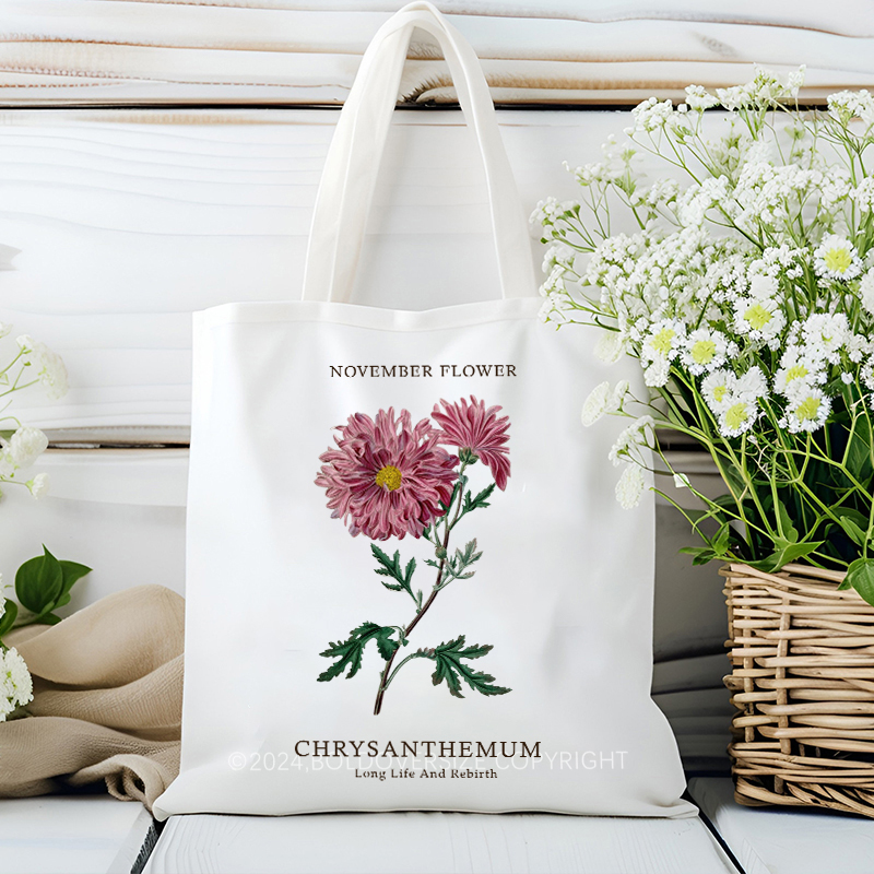 Vintage November Floral Tote Bag