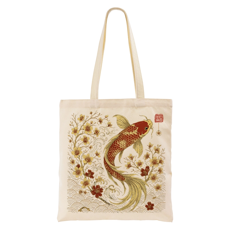 Tokyo-Tiger Vintage Sakura And Koi Tote Bag