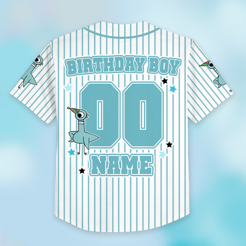 Personalized Pigeon Birthday Girl Or Boy Class Baseball Jersey