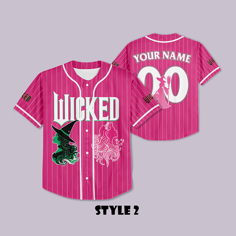 Personalized Name And Number Elphaba And Glinda Teacher Baseball Jersey