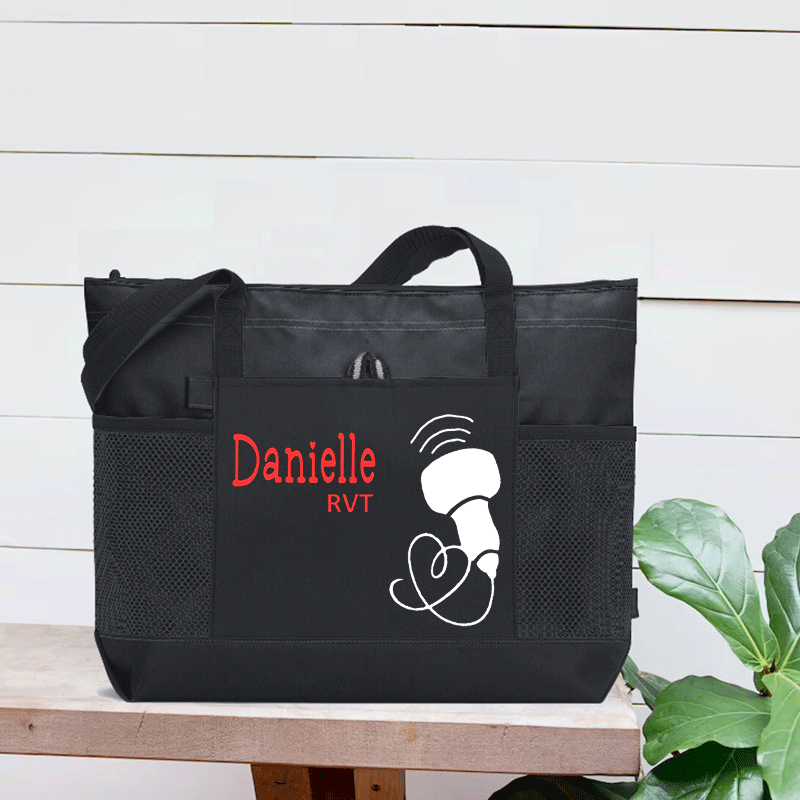 Personalized Name Medical Devices Sonography Zip Tote Bag