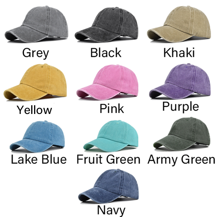 Personalized Name Embroidered Golf Washed Baseball Cap For Kids