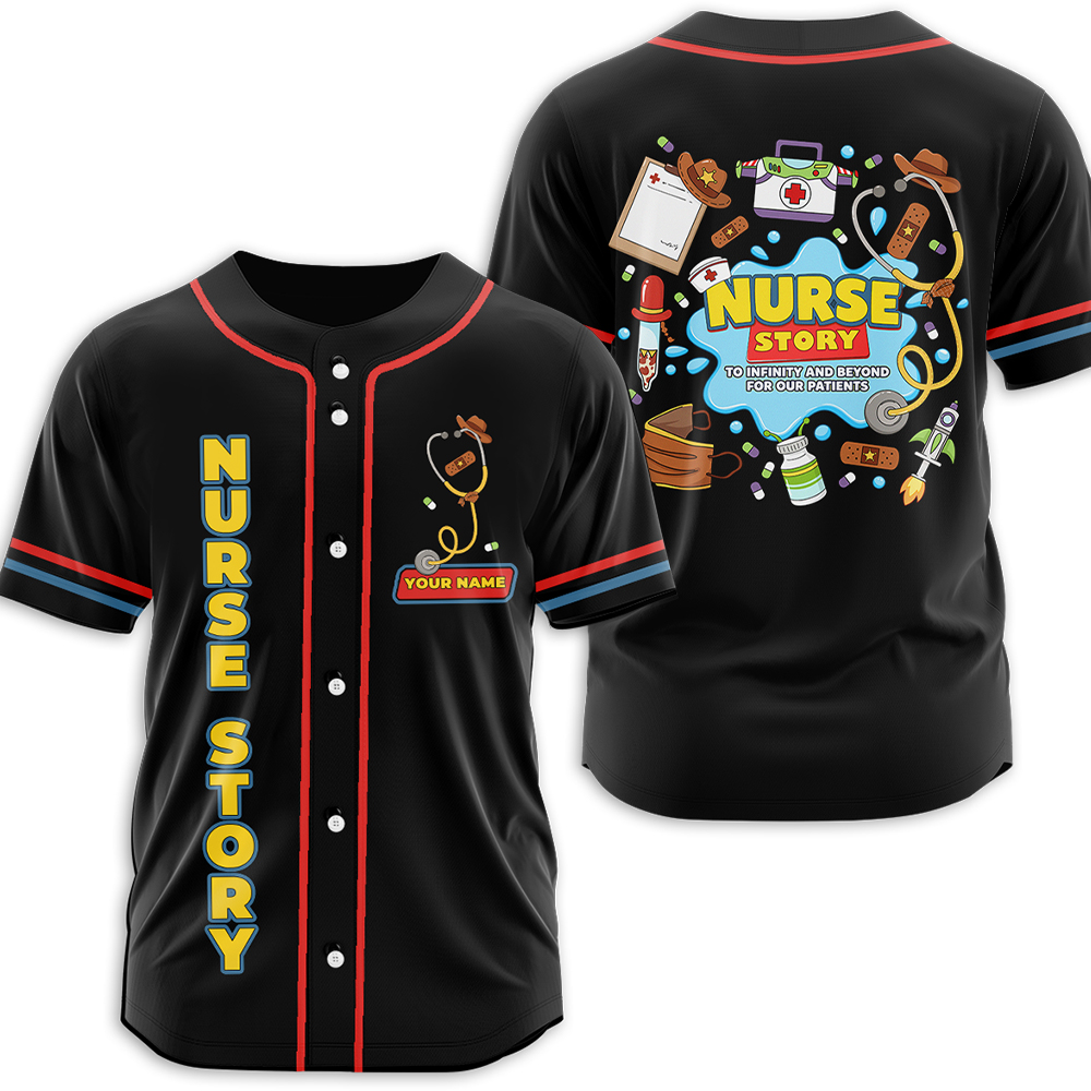 Personalized Name Nurse Story To Infinity And Beyond Nurse Baseball Jersey