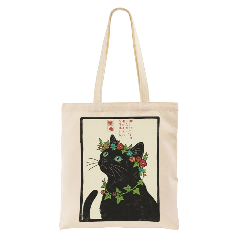 Tokyo-Tiger The Flower-Crowned Cat Tote Bag