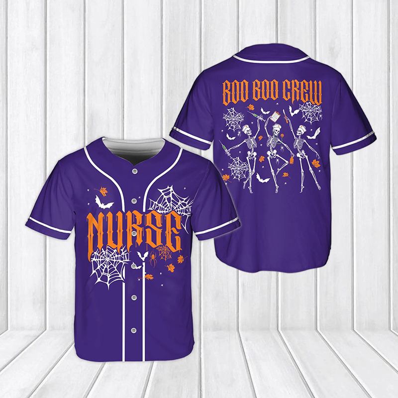 Preppy Solid Halloween Skeleton Game Day Baseball Jersey