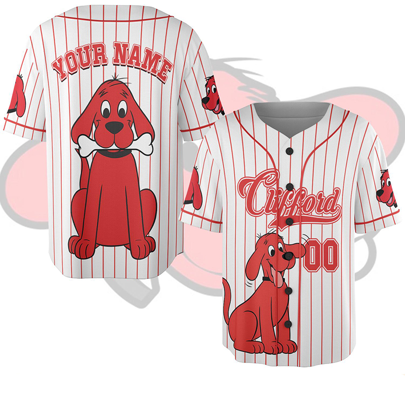 Personalized Name And Number The Big Red Dog Teacher Baseball Jersey