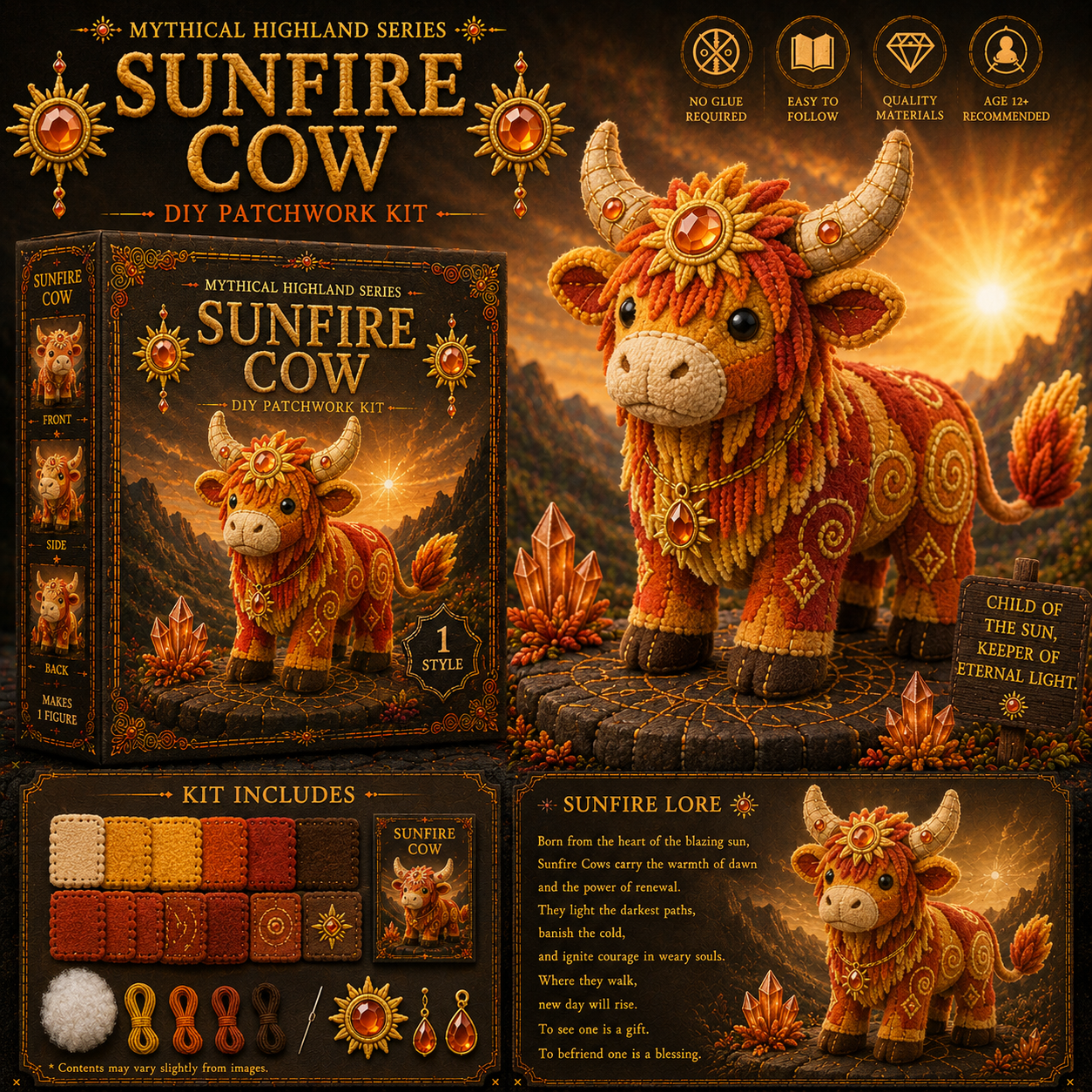 Mythical Highland Cow DIY Sewing Kit 🐮✨🔥New product launch🌙🔥