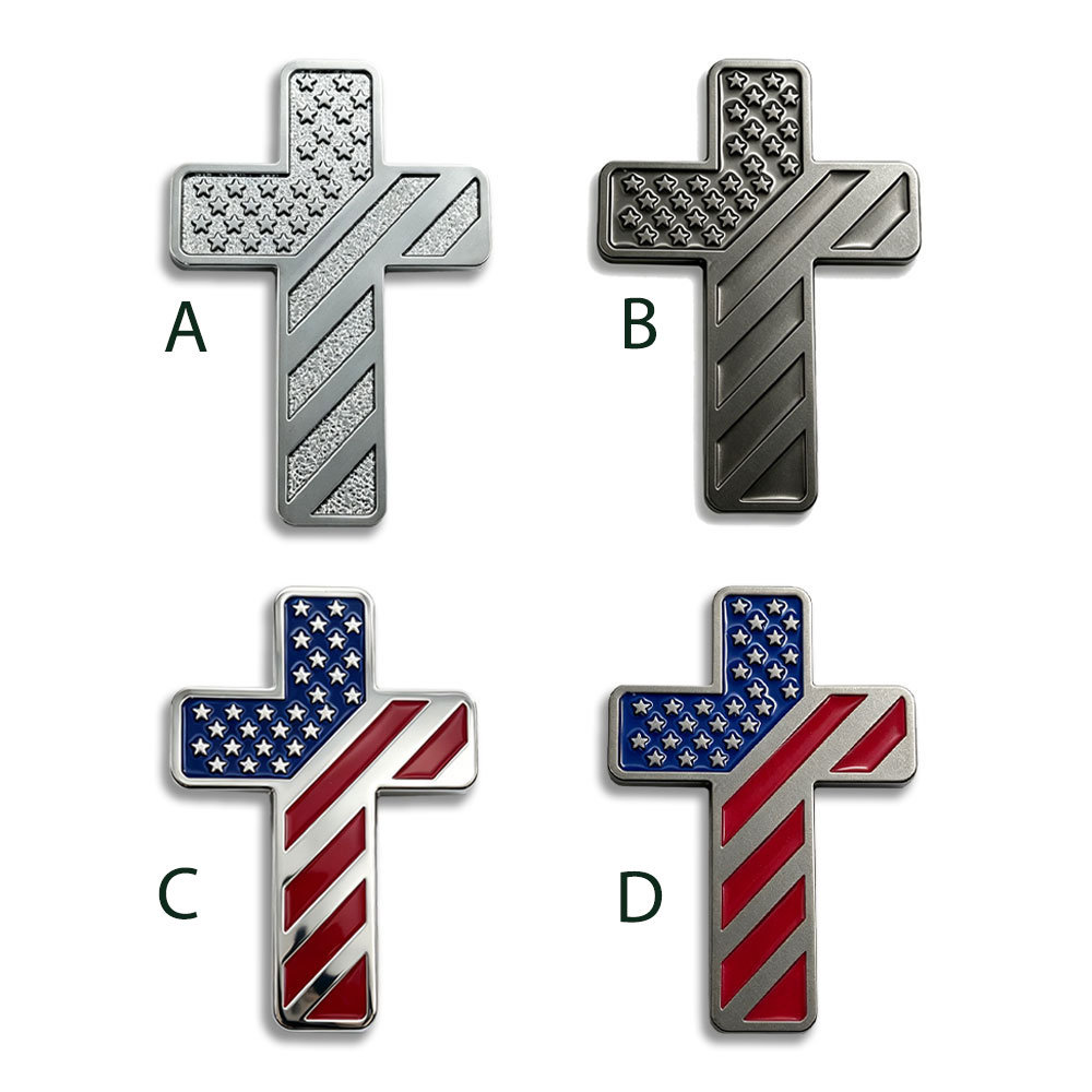Premium Zinc Alloy 3D Cross Metal Car Emblem Badge