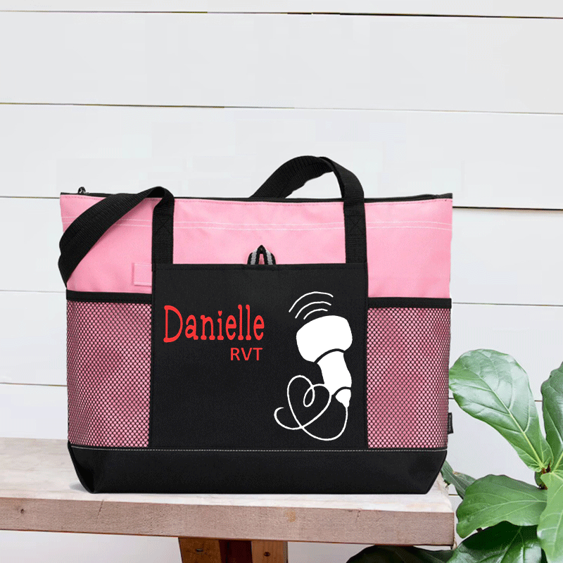 Personalized Name Medical Devices Sonography Zip Tote Bag