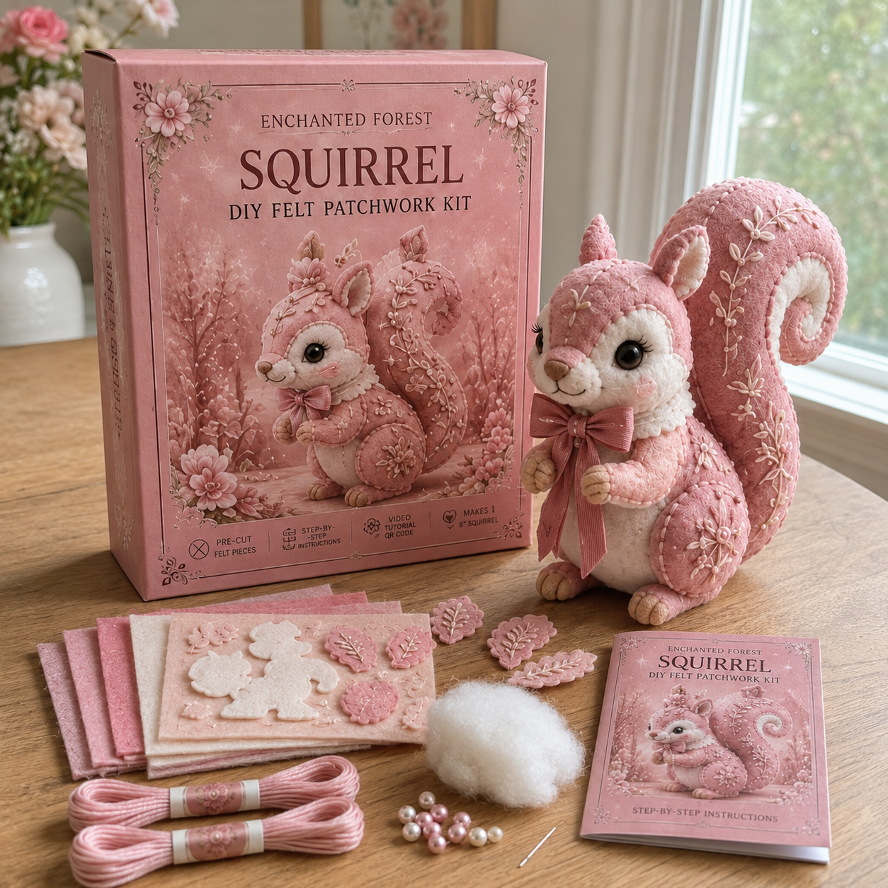 💗Pink Woodland Friends DIY Felt Sewing Kit – Make Your Own Cute Animal