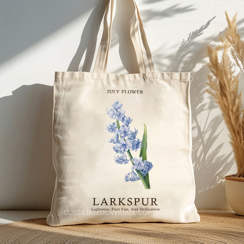 Vintage July Floral Tote Bag