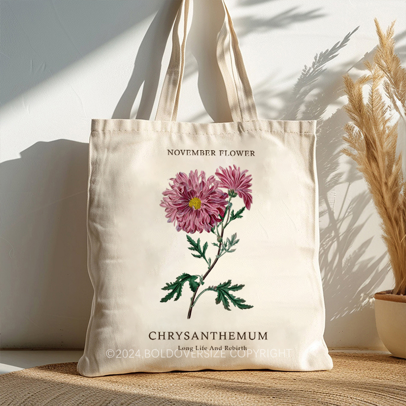 Vintage November Floral Tote Bag